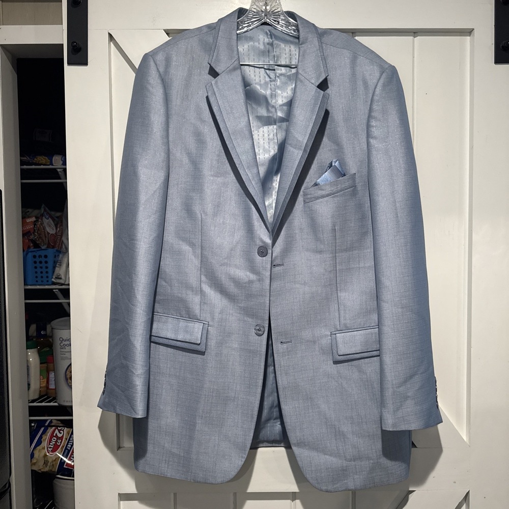 Stacy Adam's Blue Shiny Men's Blazer 44L